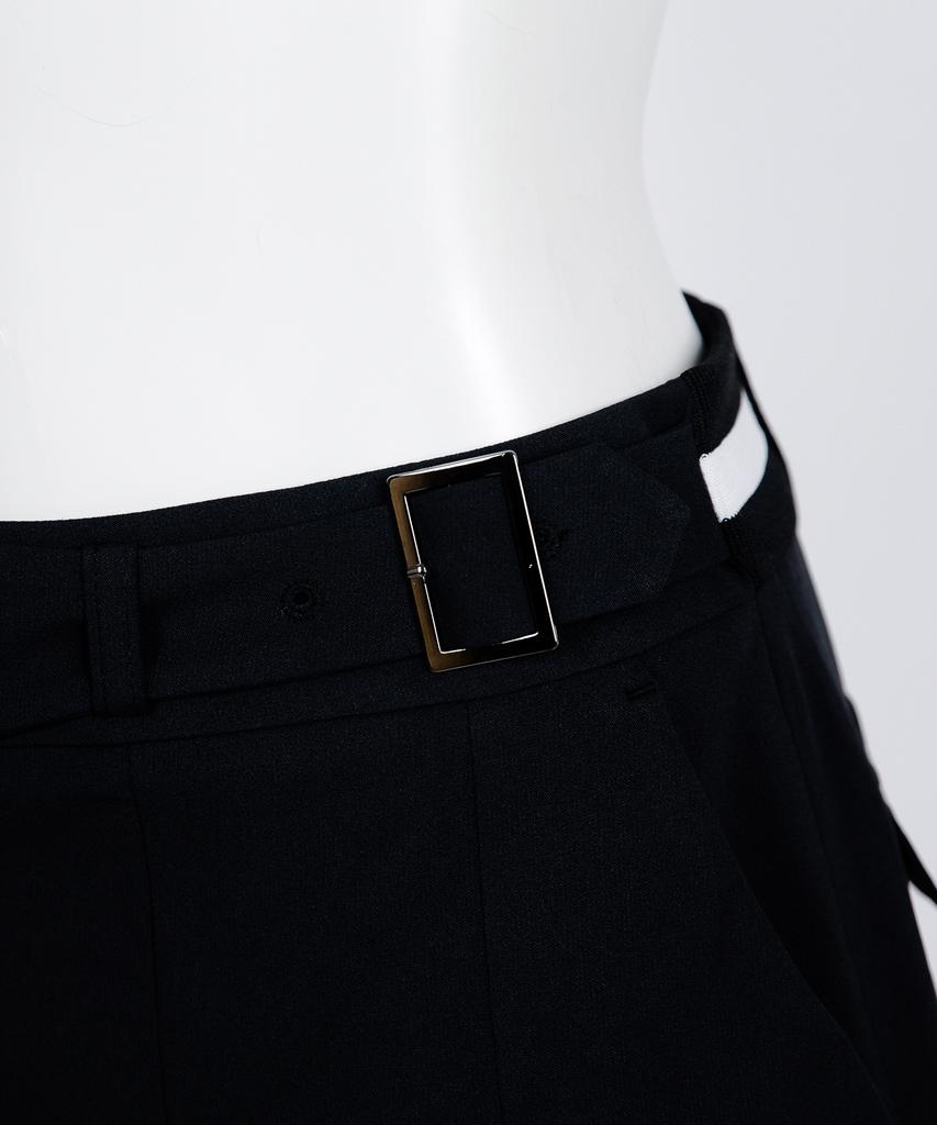 CREVE9 Obi-Buckle Pleated Half Pants Bk
