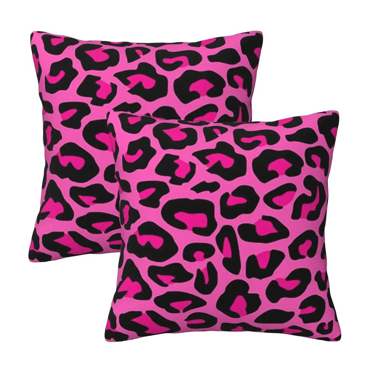 Leopard Cheetah Seamless Pattern Animal Skin Print Spots 2 Pcs Square Pillowcase Pillow Cover Cushion Throw Pillow For Home Peach skin 18*18(CM)-2Pcs