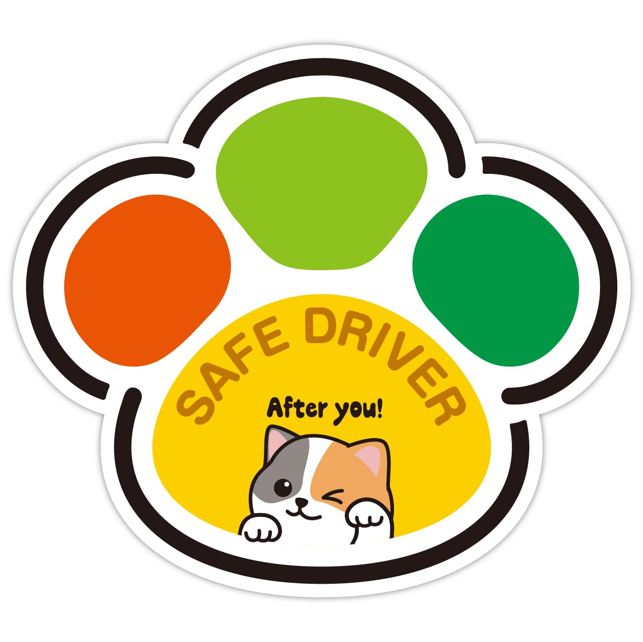 

Cat Paw Shaped Elderly Mark Sticker Go ahead! | SAFE DRIVER Seal The Elderly красный