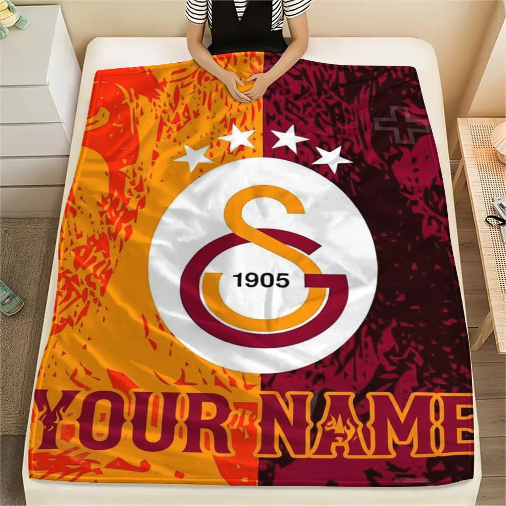 1PC Custom Name Galatasaray Patterned Flannel Blanket Suitable For All Seasons for Home Decor Warmth and Comfort Gifts Holiday Present