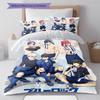 Ložní prádlo s motivem BLUE LOCK, Sada přikrývky, Povlak na přikrývku, Povlak na polštář, Domácí dárek k narozeninám (1 * povlak na peřinu + 2 * povlak na polštář, bez jádra)