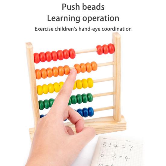Çocuklar Ahşap Abaküs Standı 5 Sıra Boncuk Sayma Oyuncakları Eğitici Toplama Çıkarma Matematik Öğrenme Abaküs Çerçeve Rafı Yürümeye Başlayan Çocuklar Erkek Kız Hediye