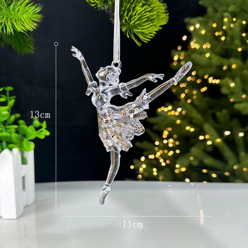 Christmas Decorations Sequined Acrylic Pendants Transparent Snowflake Pendants Christmas Tree Decorations Props