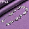 925 Sterling Silver Fashion Pattern Heart Bracelet Party Gift Jewelry