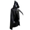 APOSITV Grim Reaper Cosplay Costume for Devil Halloween Includes Cape and Scythe Men, Costume, Costume, 4-Piece Set,