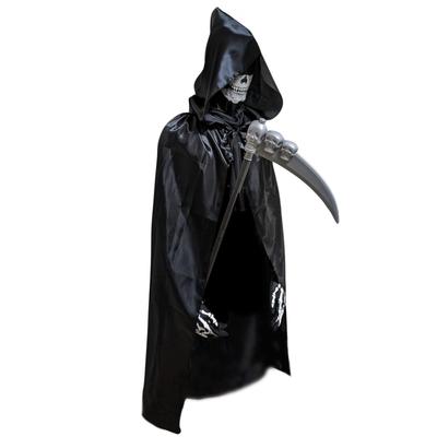 APOSITV Grim Reaper Cosplay Costume for Devil Halloween Includes Cape and Scythe Men, Costume, Costume, 4-Piece Set,