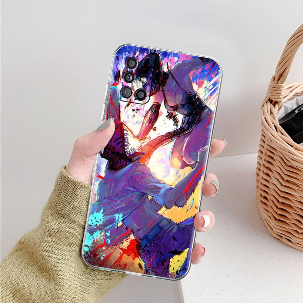 Clear Soft Case For Samsung Galaxy A51 A12 A21s A71 A31 A52 A32 A02s A22 A11 A72 A41 Shockproo Phone Cover Chainsaw Man Fundas