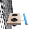 Wooden Perch Stand Hanging Feeder Bowls Multifunctional Bird Food Cups  Budgie