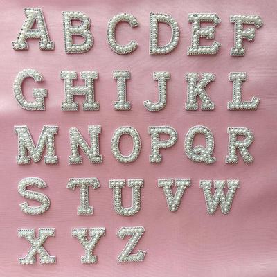 DIY Pearl & Rhinestone Iron-on Letter Stickers - 26 Alphabet Designs for Hat Decoration