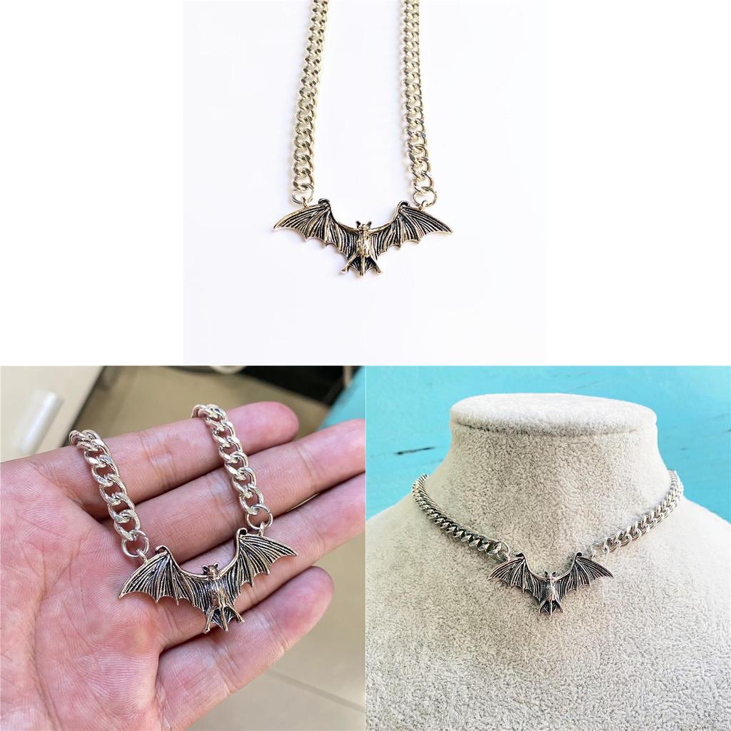 Bat Pendant Necklace With Alloy Material For Gothic Jewelry Enthusiasts