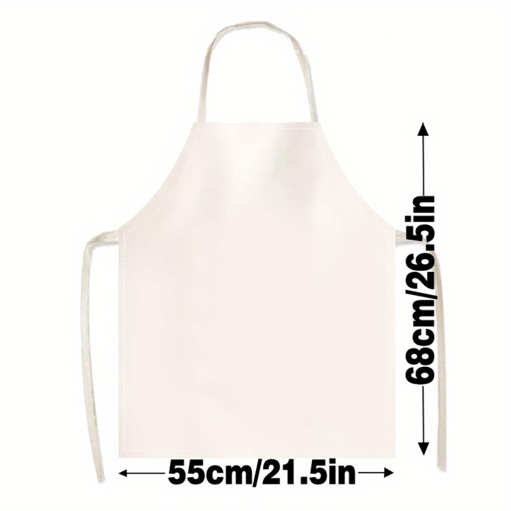 1pc 2D Flat Christmas Robin Apron Linen Winter Bird Art Kitchen Chef Gift Holiday Cooking Baking Home Decor Gift
