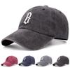 Korean style simple D letter embroidery washed denim baseball cap for women ins fashion versatile trendy brand peaked cap