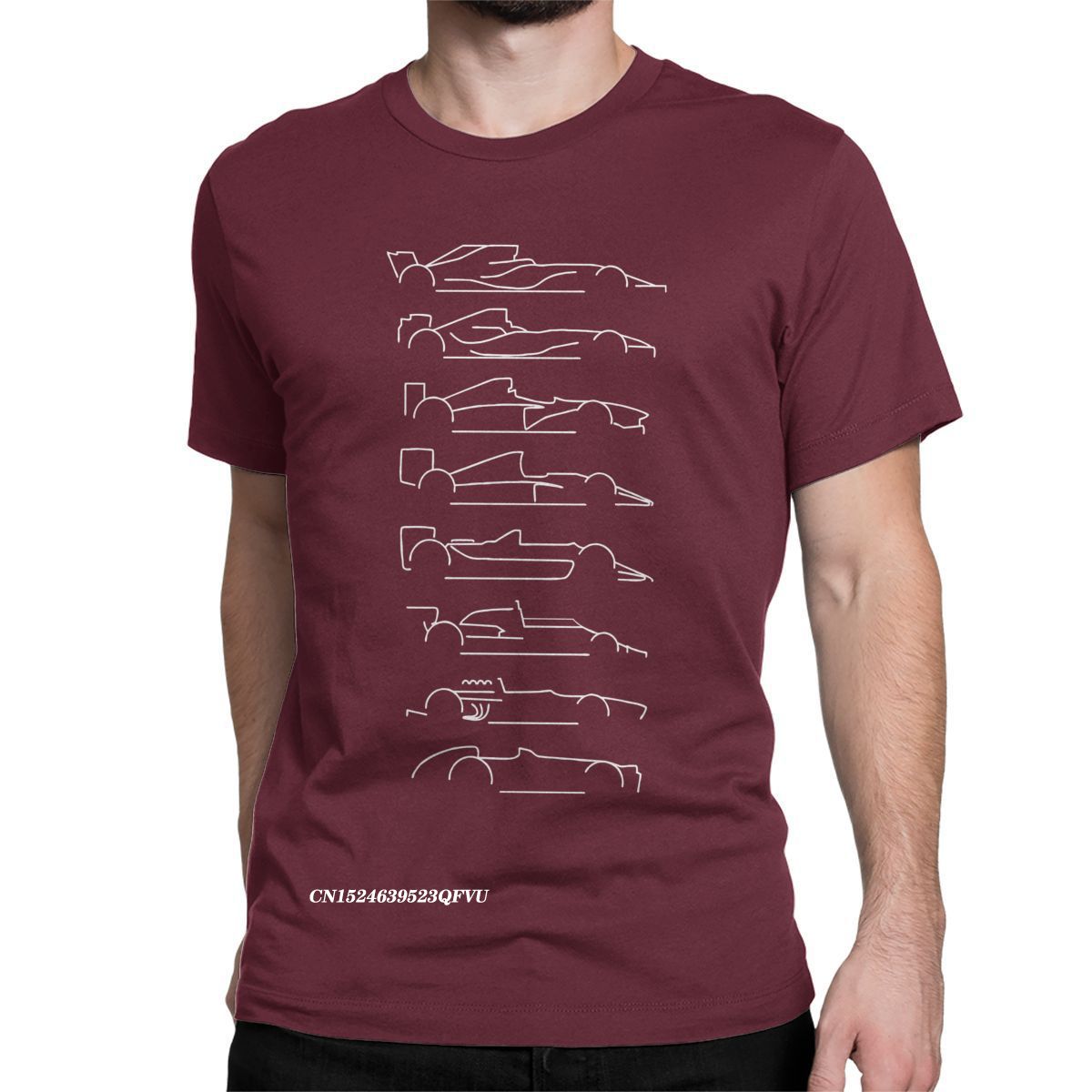 

Футболка большого размера с изображением гоночного автомобиля Айртона Сенны, мужская хлопковая футболка с юмором, футболки Harajuku, графические топы, классика XXXL бордовый