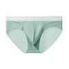 Men Briefs Mid-rise Elastic Waistband U-convex Panties Patchwork Color Ice Silk Seamless Underwear Daily Wear
