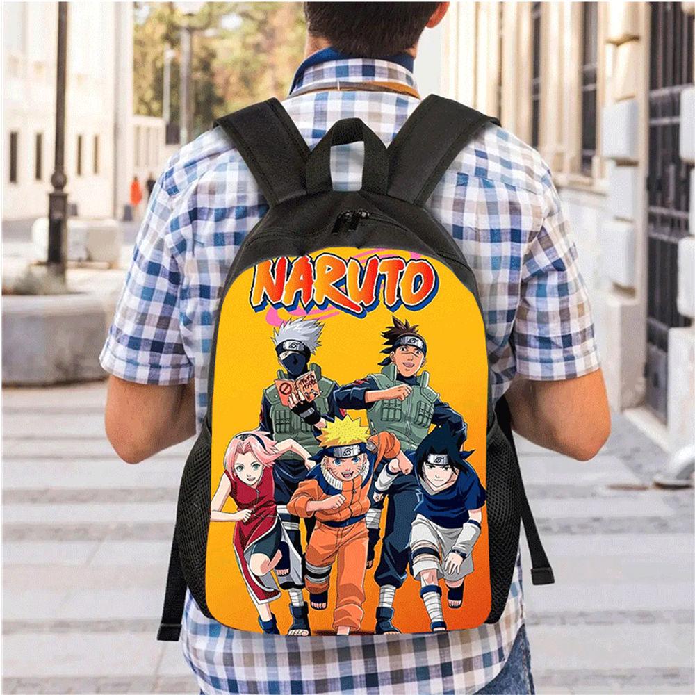 3Pcs Set Kids Backpack with Crossbody Bag & Pencil Bag, Cartoon NARUTO Lightweight School Bag for Boys & Girls Aged 5-9