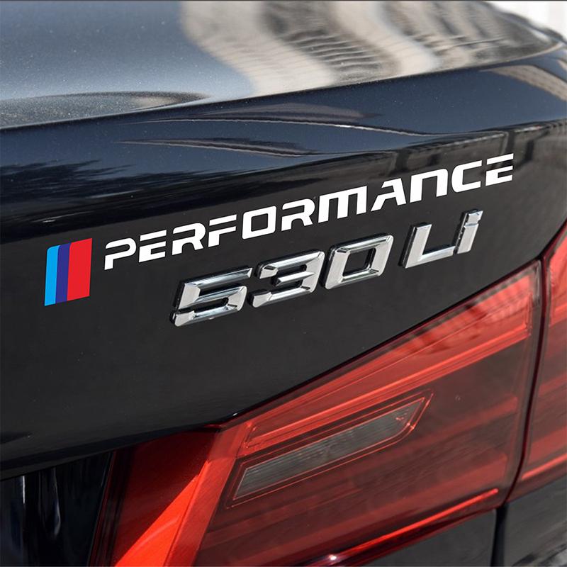 2PCS M Performance Bumper Windows Stickers Rear Trunk Decals For BMW X7 X3 X4 X5 X6 3 4 5 6 7 Series Z4 M M3 M5 M6 E38 E39 E46 E53 E60 E61 E64 E70 E71