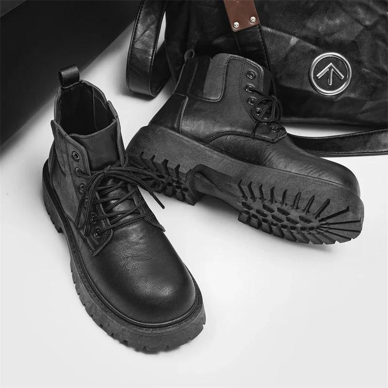 Модные мужские байкерские туфли с круглым носком — фото 4