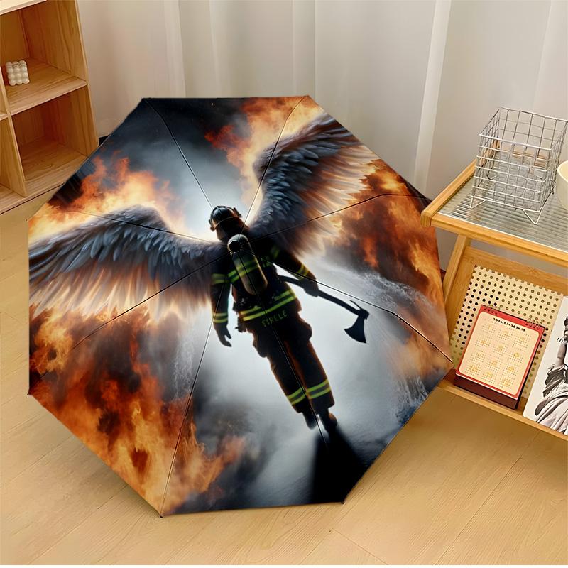 

Fire Department Printed umbrella windproof folding umbrella portable sun and rain umbrella suitable for gifting