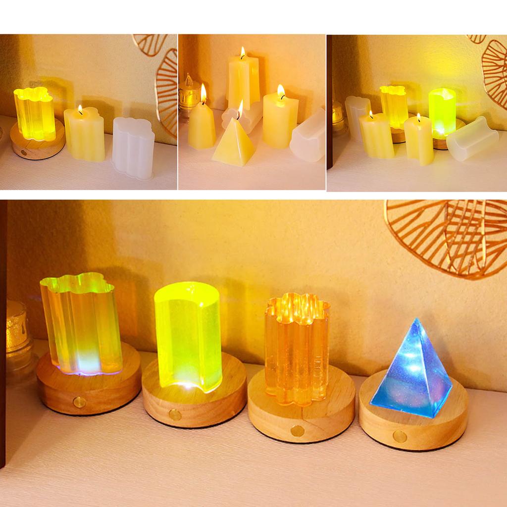 3D цилиндрическая форма для свечей для изготовления гипсовых украшений для свечей, украшения для дома, силиконовая форма для свечей в форме пирамиды своими руками