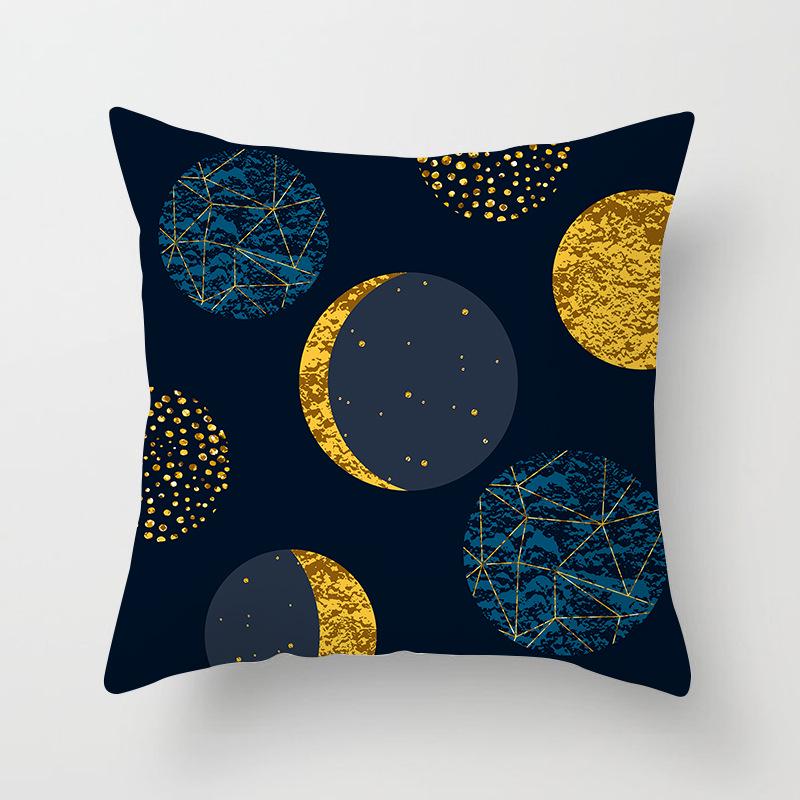Home Products New Black Geometric Sofa Pillow Cushion Cover Digital Printing Office Cushion Cover