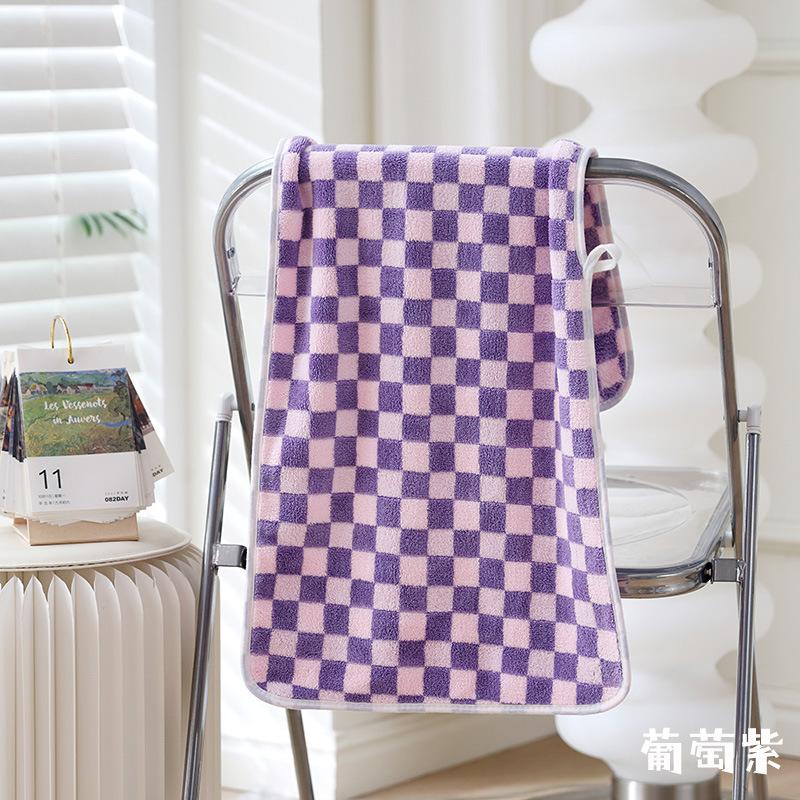 Handtuch neues Schachbrett Haushaltsgesichtstuch verdicktes Korallenfleece Gesichtshandtuch zum Aufhängen weich Wasseraufnahme fusselt nicht leicht