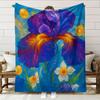 1 Stück weiche Flanelldecke mit abstraktem Blumen- und Lichteffekt-Thema | Hochauflösender Digitaldruck, Ganzjahresnutzung, Weich und atmungsaktiv