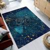 Starry Sky Constellation Rug - Large Area Rugs for Living Room, Blue Galaxy Carpet with Zodiac Signs, Modern Home Decor