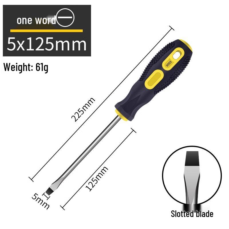 High Strength Phillips & Slotted Screwdriver Set with Non-Slip Magnetic Handle, Chrome Vanadium, High Hardness