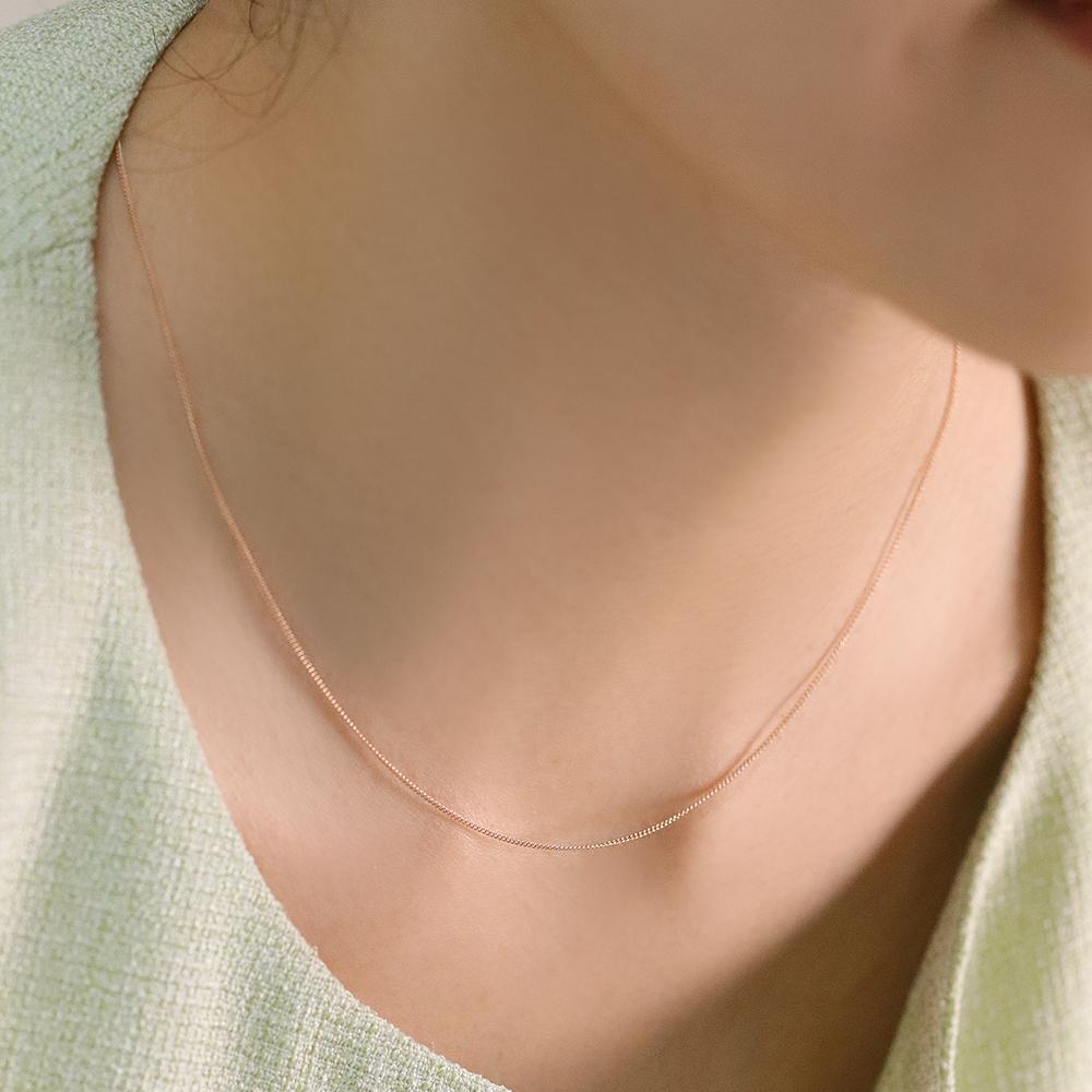 Loveenb [14K Gold] Emily Soft Chain Necklace Plain Chain