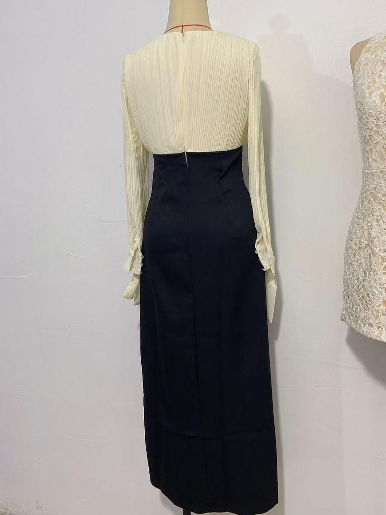 2024 Autumn European & American Middle Eastern Chic Spliced Dress