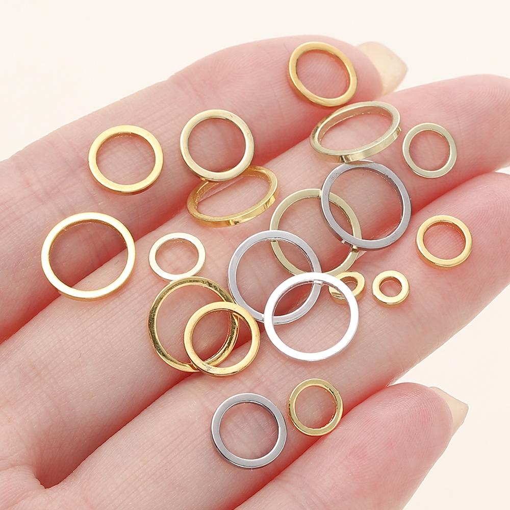 10/20 Stück/Packung 14K/18K Goldfarben Beschichtetes Messing Offene Biegeringe Sprengringe Verbinder für Schmuck Halsketten Herstellung Zubehör