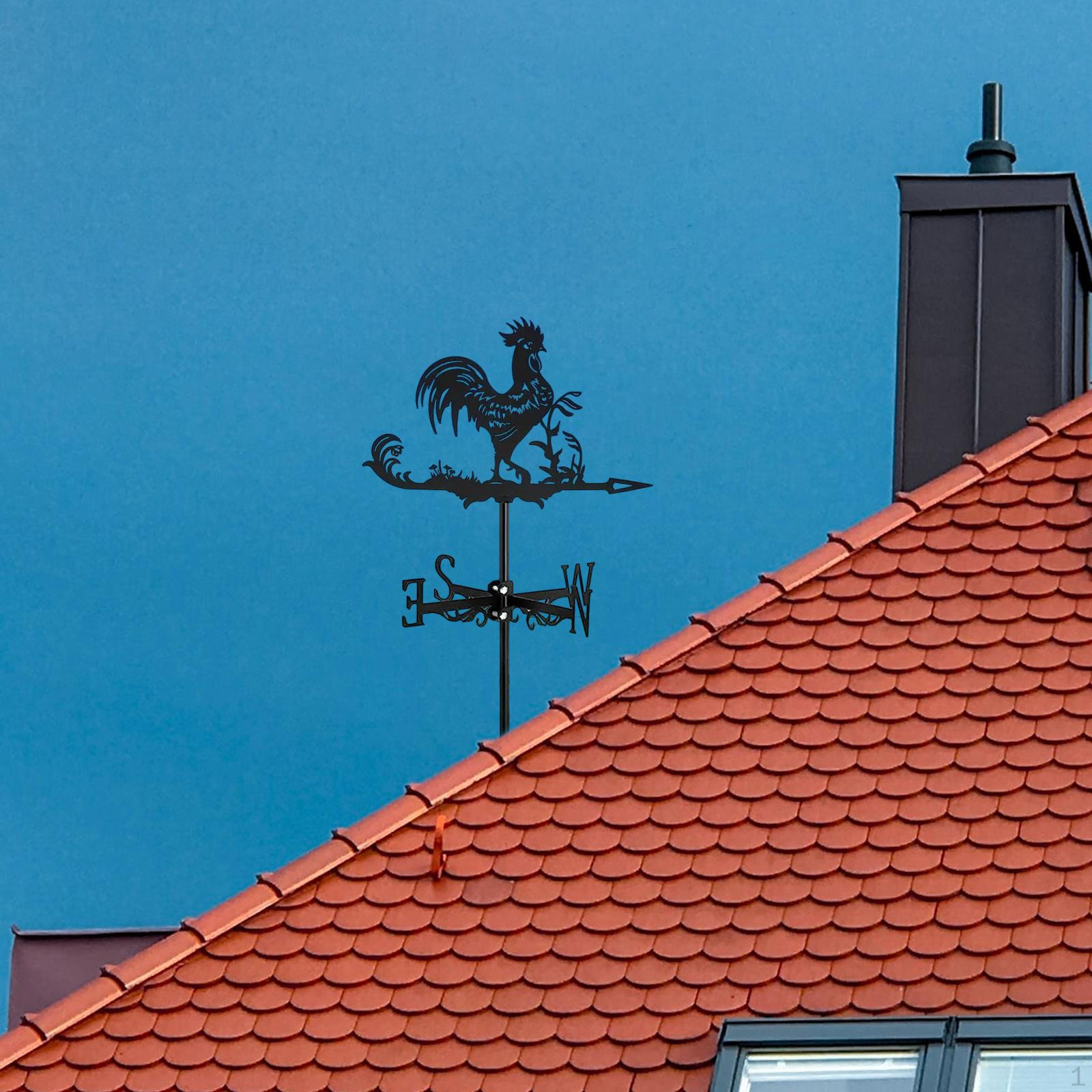 

Weathervane Ornament Outdoor Scene Iron Animal Weather Vane Wind Direction Indicator for Yard,