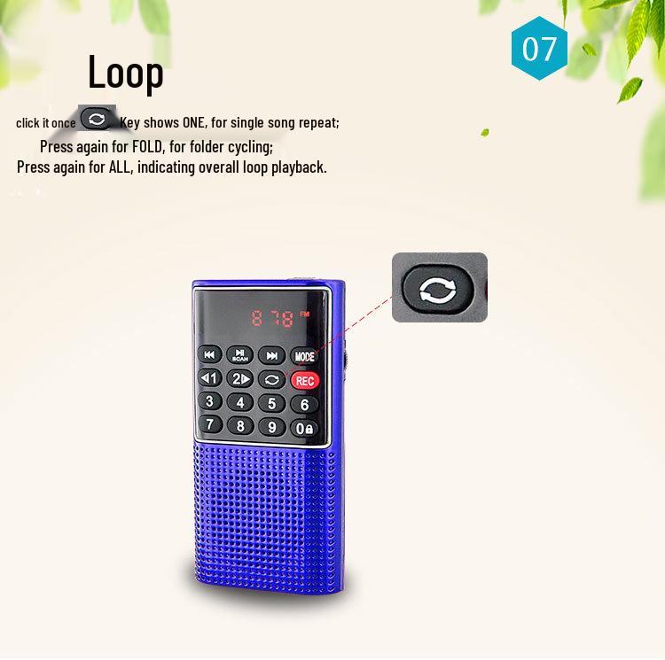 Happy Companion L-328 Mini Speaker & Recorder with Multifunctional Radio and Music Player