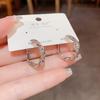Women Fashion Minimalist Twisted Broken Silver Metal Wrapped Hoop Earrings Jewelry