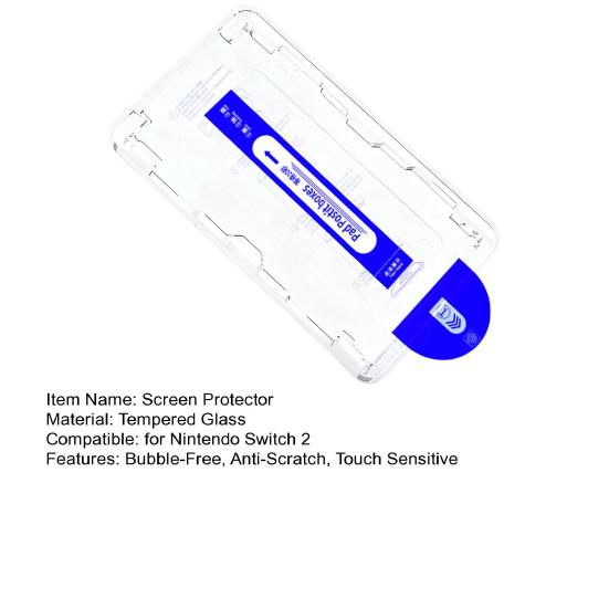Screen Protector for Nintendo Switch 2 Clear Anti-Scratch Touch Sensitive Bubble-Free Game Console Tempered Glass Screen Protective Film with