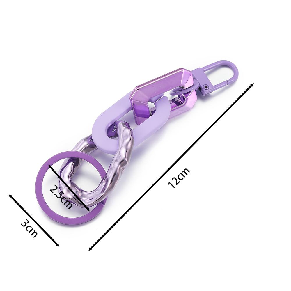 1pc Colorful Acrylic Links Chain Keychain Handmade Car Key Ring for Women Men Handbag Accessories DIY Friendship Gifts