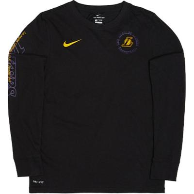 Nike X NBA Mikina pre mládež Los Angeles Lakers Malé logo Okrúhly výstrih Pohodlná Šetrná k pokožke Jednoduchá Dlhý rukáv Detské mikiny Čierna 3Z2B7BBKY-LAK
