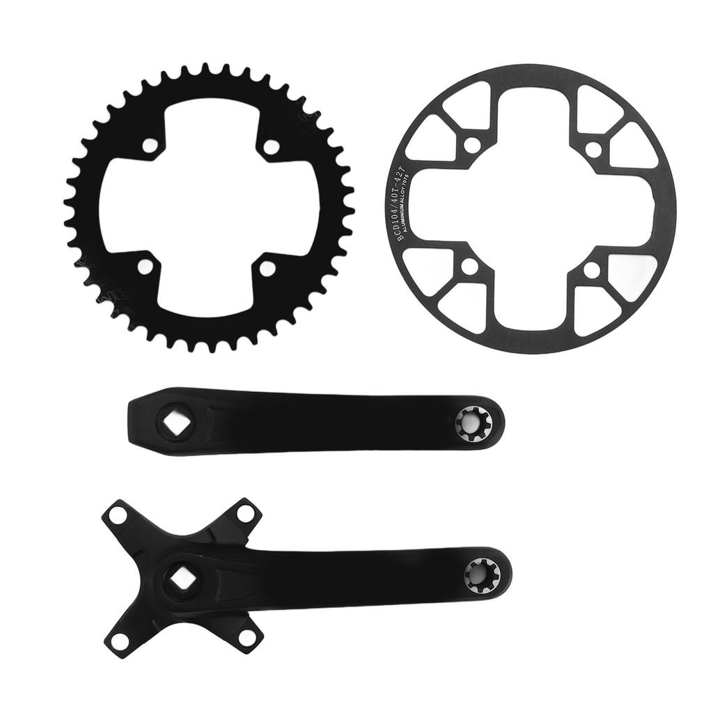 170mm Bike Crank Arm Set 104BCD with 42T Narrow Wide Chainring 40‑42T Guard Disc for Road Mountain Bike