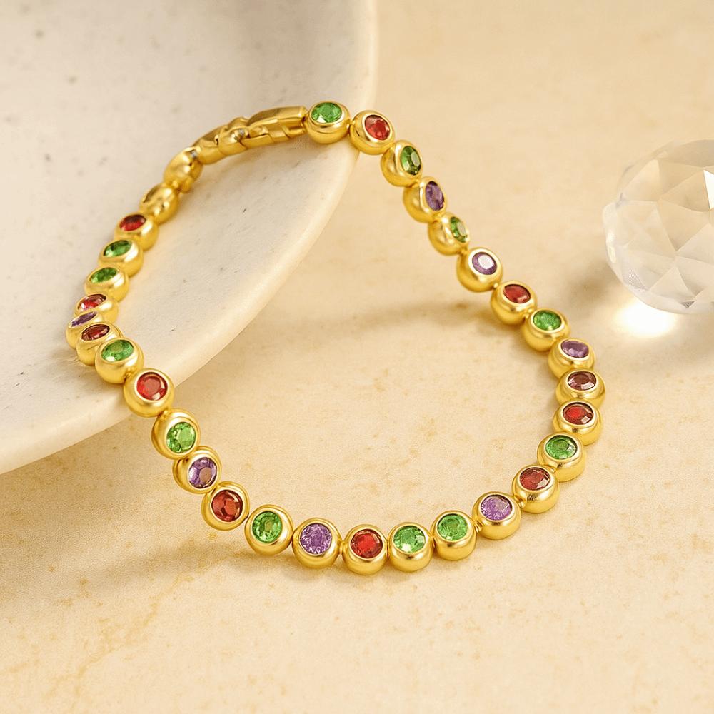 Handmade Shiny Zirconia Bracelet Jewelry Round Shape Cuff Bracelet  Jewelry Accessories