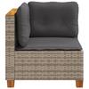 Garten Ecksofa mit Kissen Grau Poly-Rattan