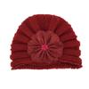 European & American Children's Knitted Woolen Hat with Flower - Warm Baby Hat for Autumn & Winter