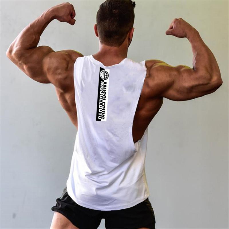 Muscleguys Herren Laufshirts Atmungsaktiv Fitnessstudio Bodybuilding Kleidung Sommer Baumwolle Ärmellose Tanktops Training Muskel Jogging Tanktops