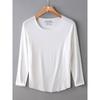 Black and White Pure Color Long Sleeves T-Shirt Men Round Neck Seamless Bottoming Shirt Easiest for Match Stretch Drape Modal Thin Autumn Clothes
