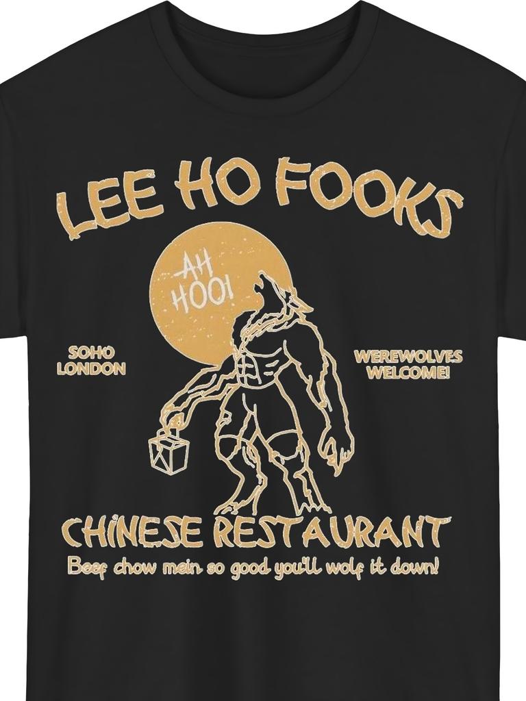 Men'S Casual Lee Ho Fooks Graphic T-Shirt - Black with Golden Text, Round Neck, Summer Street Style, Breathable & Comfor