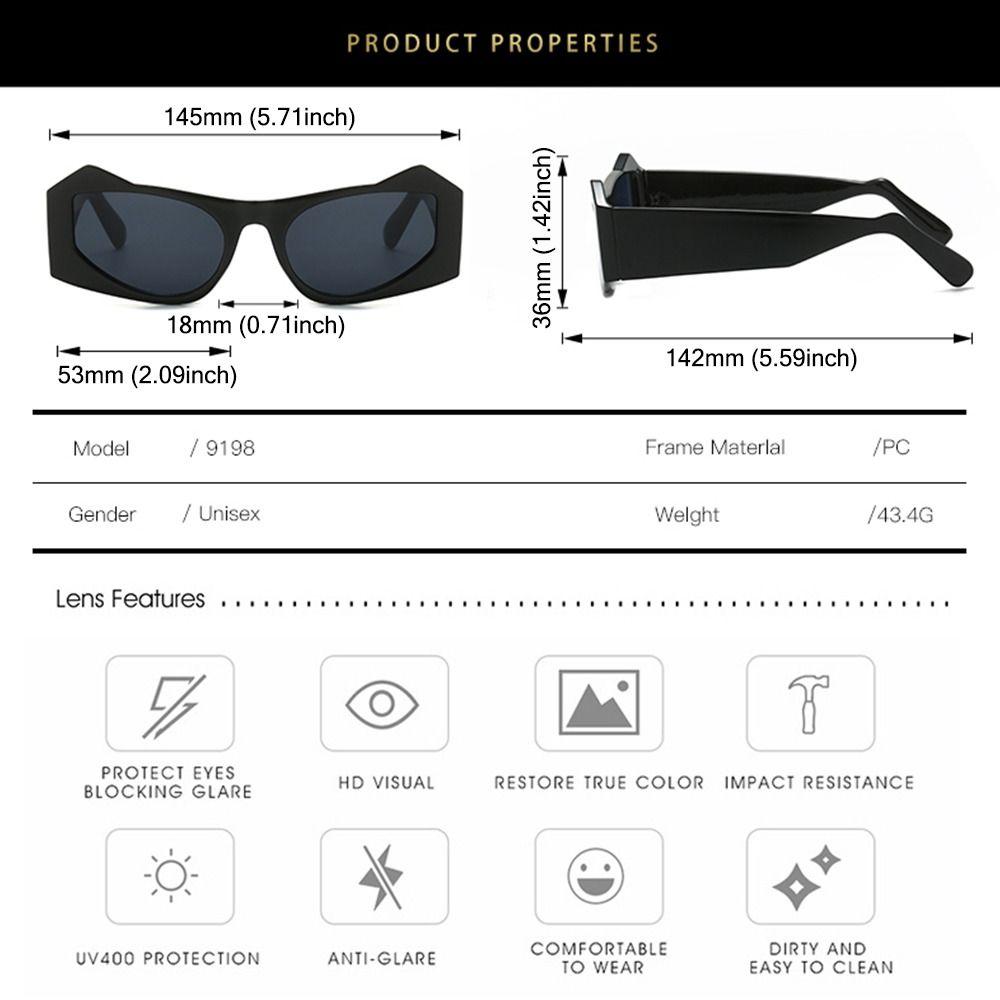 Cat Eye Sunglasses Vintage Punk Geometric Sun Glasses For Women Irregular Steampunk Eyewear Shades Uv400