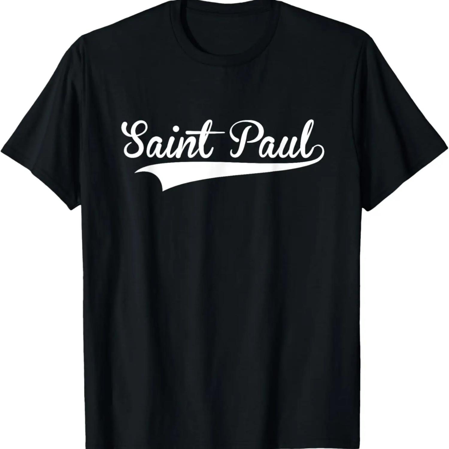 

SAINT PAUL Baseball Styled Jersey Tee Shirt Softball T-Shirt XXXXXL чорний