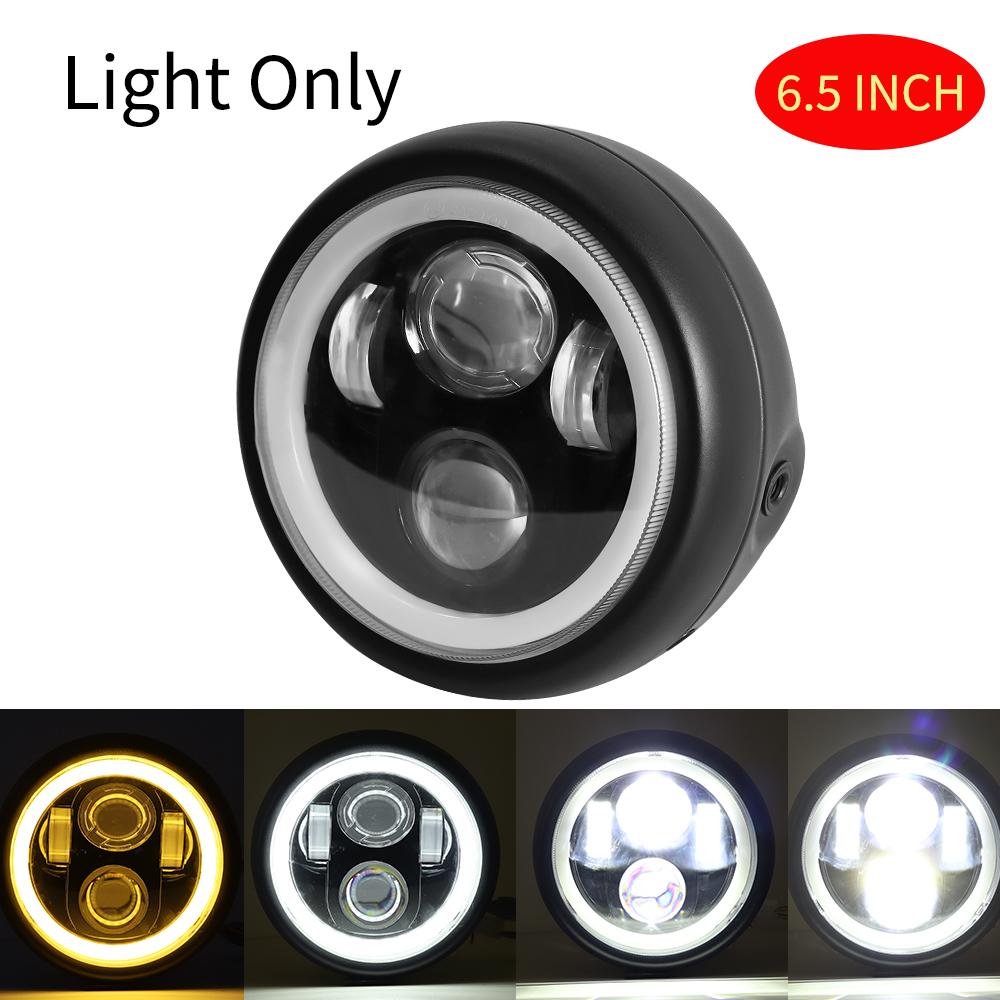 

Ретро Фара с ангельскими глазками 6,5 Светодиодная фара для мотоцикла 12 В Фара для Harley Cafe Racer Bobber Для Yamaha Для Honda