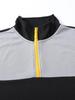 Men's Color Block Long Sleeve Casual Half-Zip Sweatshirt for Spring & Autumn