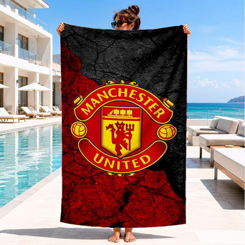 Manchester United Wappen Strandtuch, Schnelltrocknend, Pflegeleicht, Geeignet für Fitness und Strandurlaub, Sport-Essential