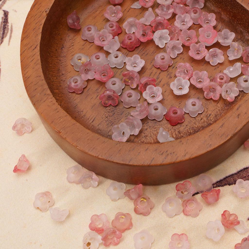 Acrylic Dot Gold Beads Flower Spacer Loose Beads For Jewelry Making